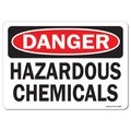 Signmission OSHA Danger Sign, 7" Height, 10" Width, Aluminum, Hazardous Chemicals, Landscape, L-19383 OS-DS-A-710-L-19383